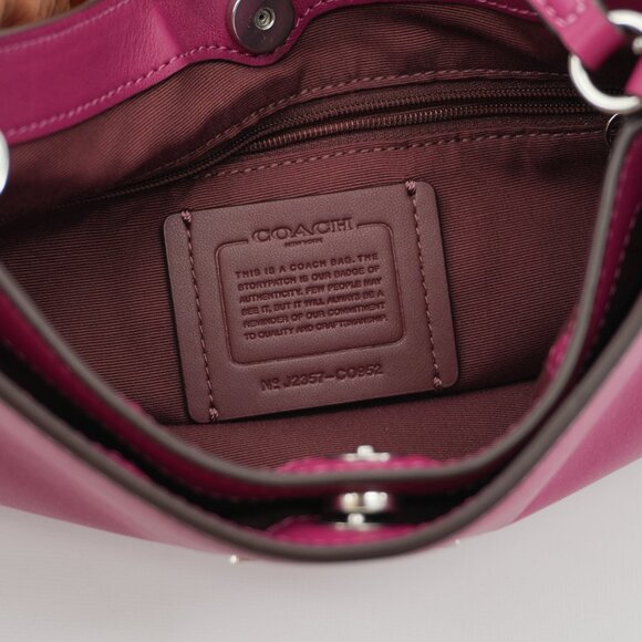 Coach Pebble Leather Crossbody Bag Vibrant Magenta HOT Pink Authentic Designer P - Picture 4 of 11